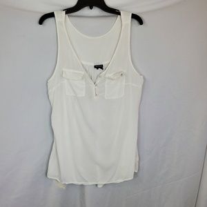 Torrid white button tank top pocket accents  XL